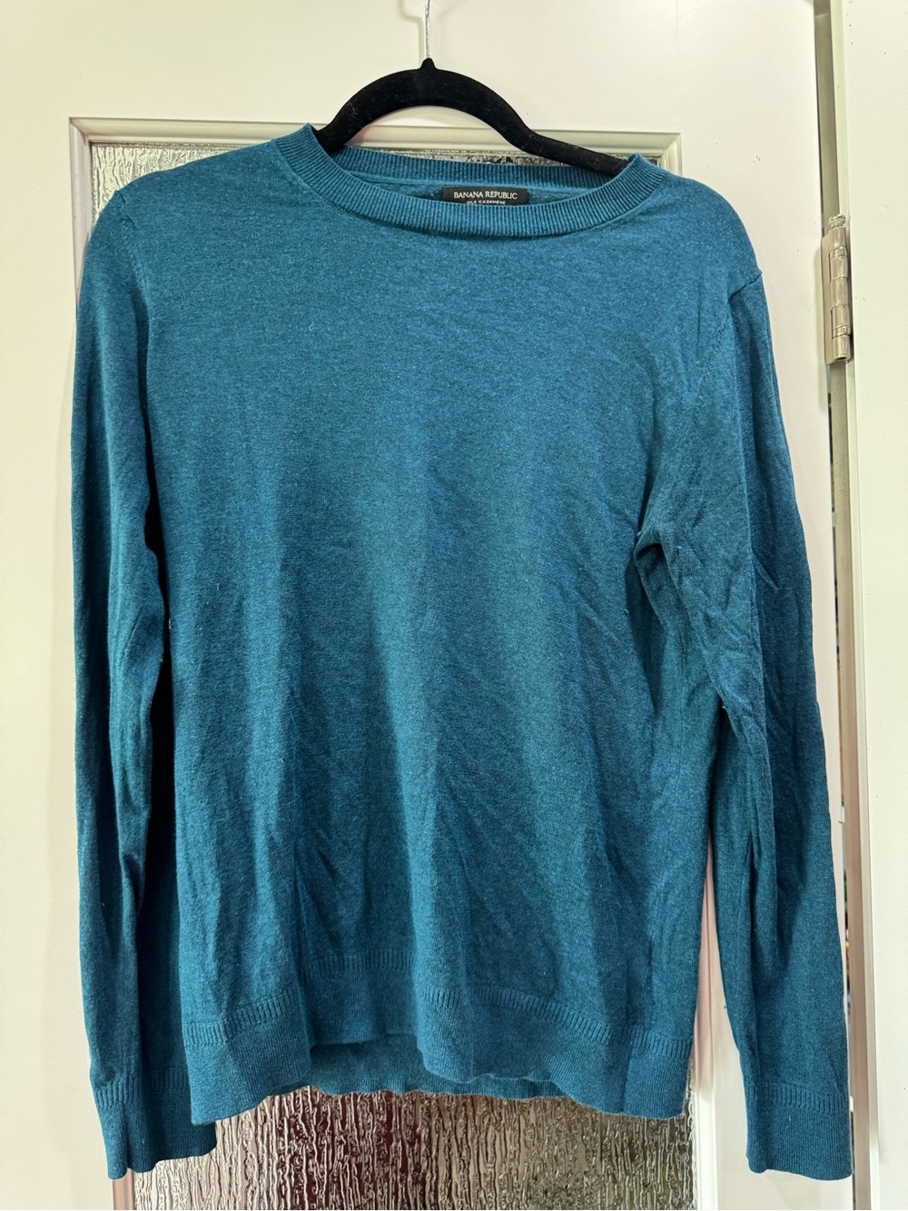 Banana Republic Teal Long-Sleeve Crewneck Sweater